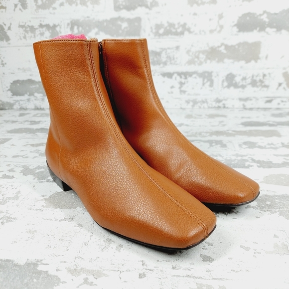 New Linea Paolo Women Rad Low Heel Square Toe Cream Dressy Office Boot C798 - Picture 4 of 11